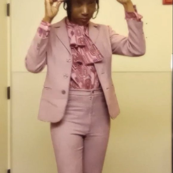 Custom Made Pants - 50s/60s Custom made pink wool pantsuit